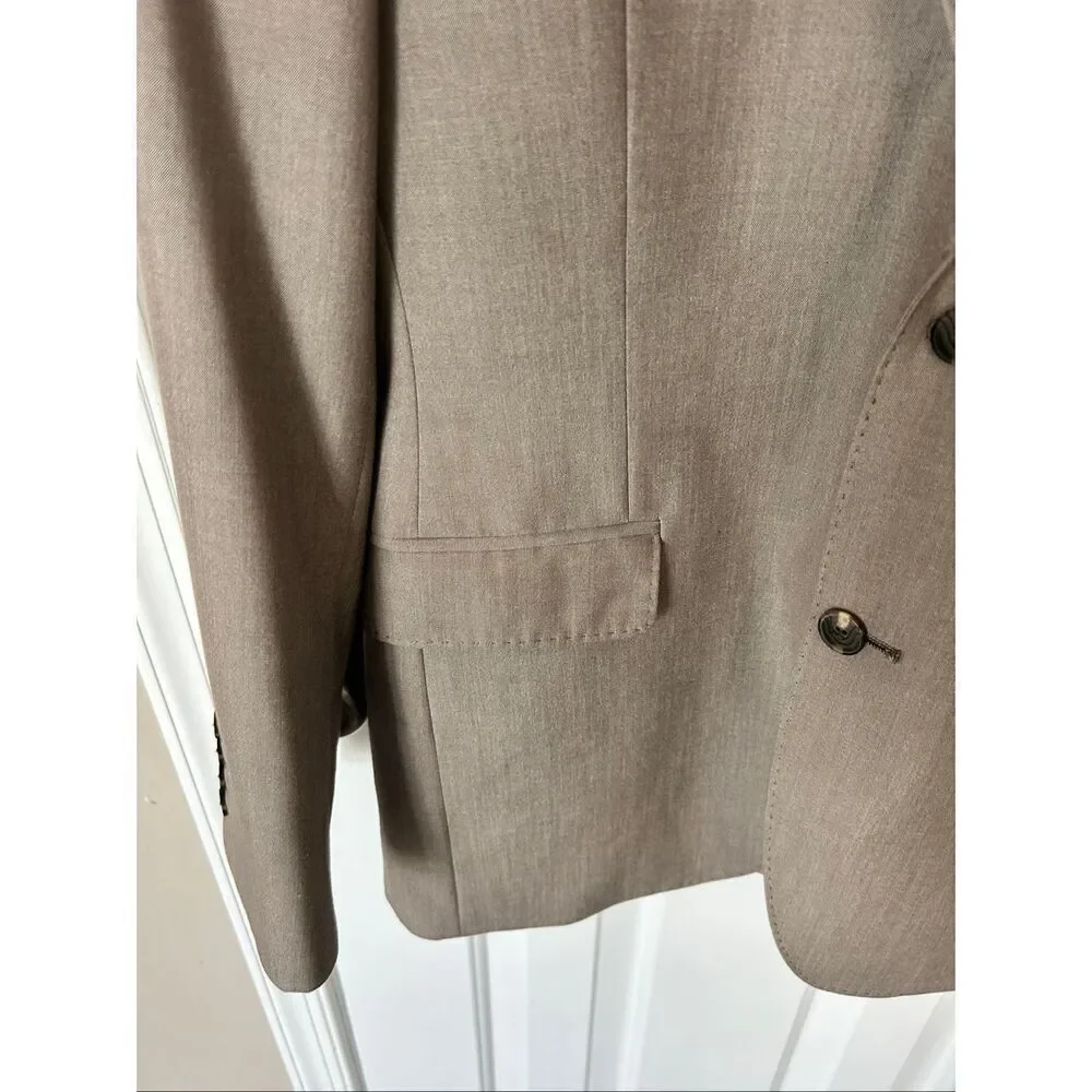 J. ferrar light brown blazer jacket slim fit two cotton size 40R